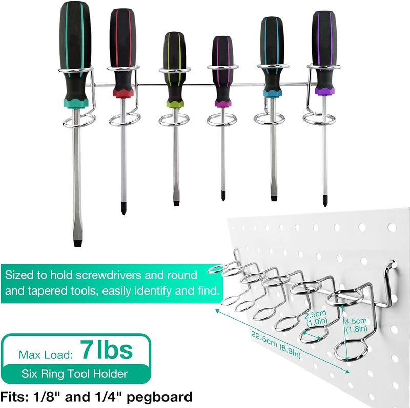 G.CORE 12 Pack Pegboard Tool Utility Hooks, 1/4" Heavy Duty Metal Peg Board Hooks for Hanging Tools, Wall Organizers and Storage Pegboard Accessories for Garage Workbench Workshop Craft Room Office - Image 3